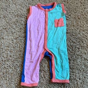 Kyte Baby Colorblock Sleeveless Snap Romper
